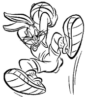 coloriage bugs bunny joue au  basket